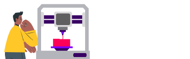 Researcher using a 3D printing machine