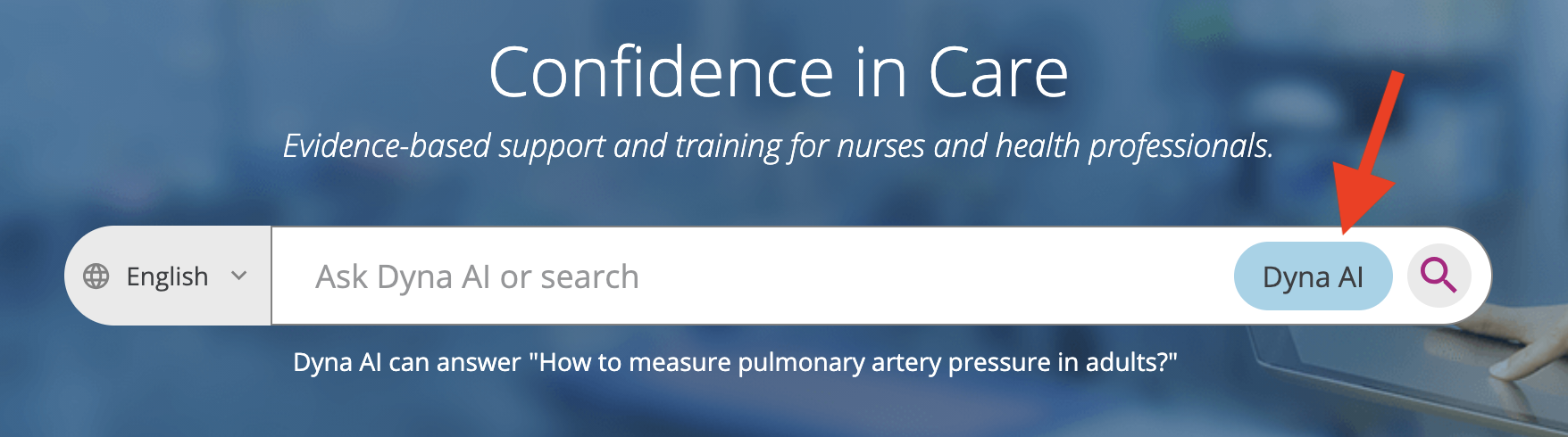 DynaAI Search Button example