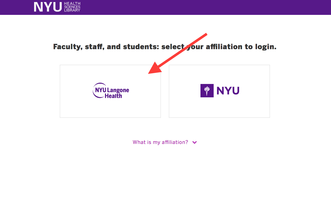 Choosing your affiliation when logging into DDS
